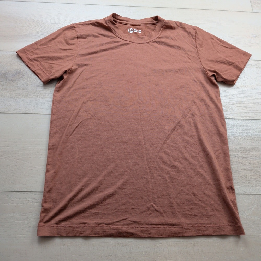 Outlier Ultrafine 100% Merino Wool T-Shirt Mens L Brown Base Layer Made in USA